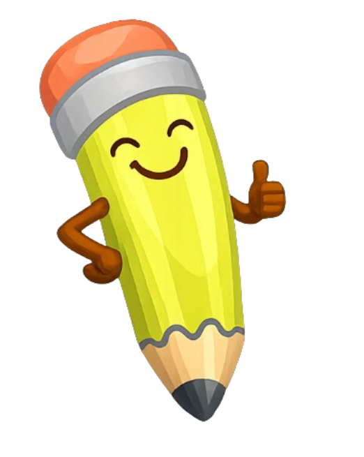 Playful pencil character